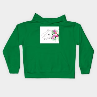 Elephant with Flowers Kids Hoodie